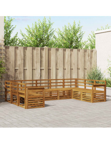 Set divani 9 pcs Naturale Legno di Acacia Massello