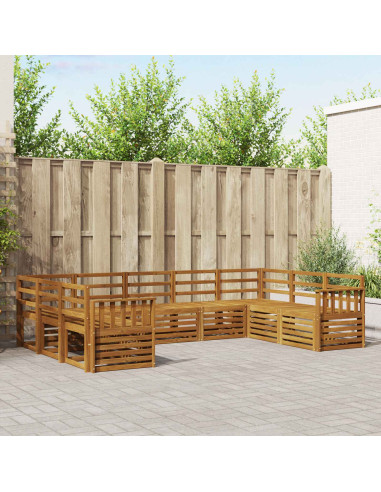 Set divani 9 pcs Naturale Legno di Acacia Massello