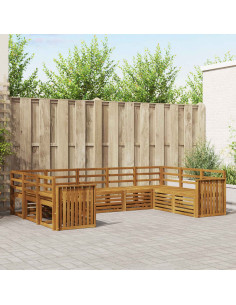 Set divani 9 pcs Naturale Legno di Acacia Massello