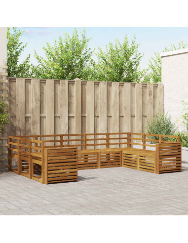 Set divani 9 pcs Naturale Legno di Acacia Massello