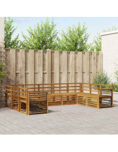 Set divani 9 pcs Naturale Legno di Acacia Massello