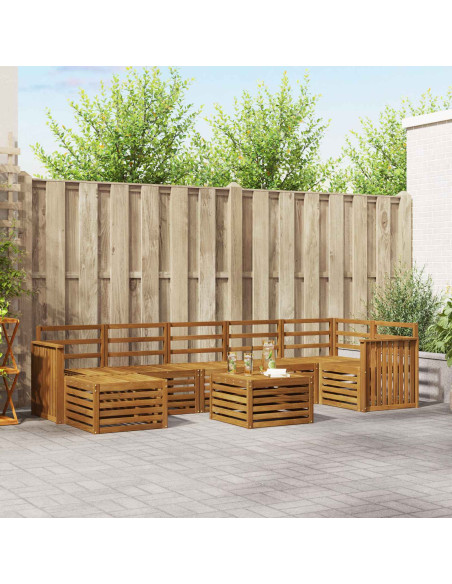 Set divani 8 pcs Naturale Legno di Acacia Massello