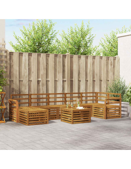 Set divani 8 pcs Naturale Legno di Acacia Massello