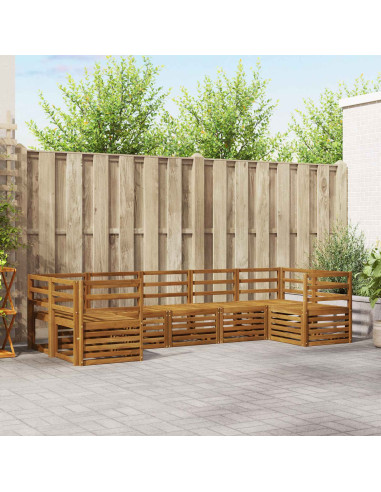 Set divani 7 pcs Naturale Legno di Acacia Massello