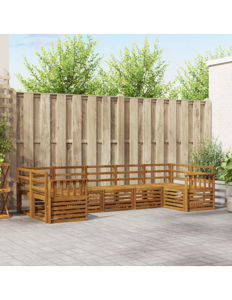 Set divani 7 pcs Naturale Legno di Acacia Massello