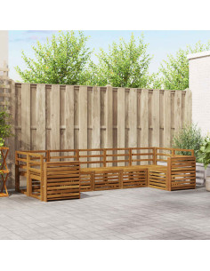 Set divani 7 pcs Naturale Legno di Acacia Massello