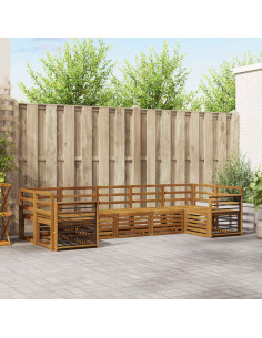 Set divani 7 pcs Naturale Legno di Acacia Massello