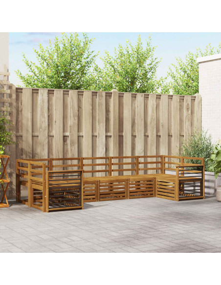 Set divani 7 pcs Naturale Legno di Acacia Massello