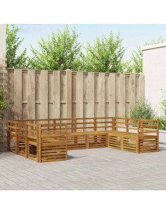 Set divani 9 pcs Naturale Legno di Acacia Massello