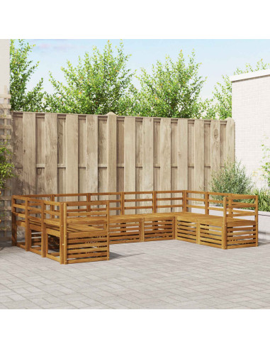 Set divani 9 pcs Naturale Legno di Acacia Massello