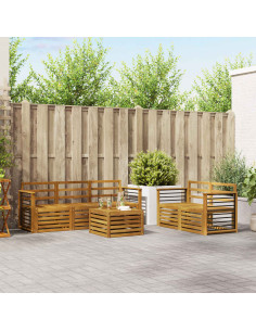 Set divani 6 pcs Naturale Legno di Acacia Massello