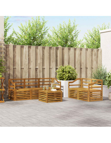 Set divani 6 pcs Naturale Legno di Acacia Massello