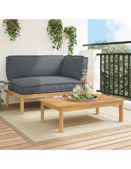 Set di divani 2 pcs Antracite Legno di Acacia Massello