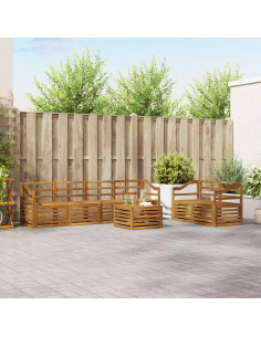 Set divani 7 pcs Naturale Legno di Acacia Massello