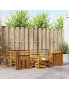 Set divani 7 pcs Naturale Legno di Acacia Massello