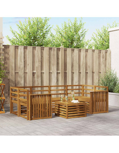 Set divani 7 pcs Naturale Legno di Acacia Massello