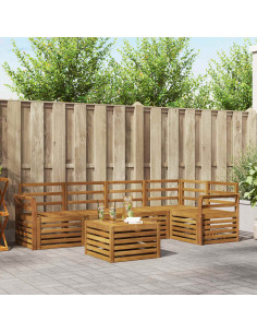 Set divani 6 pcs Naturale Legno di Acacia Massello