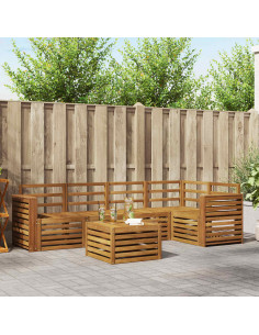 Set divani 6 pcs Naturale Legno di Acacia Massello