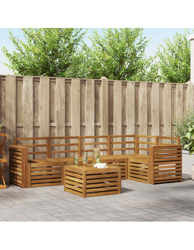 Set divani 6 pcs Naturale Legno di Acacia Massello