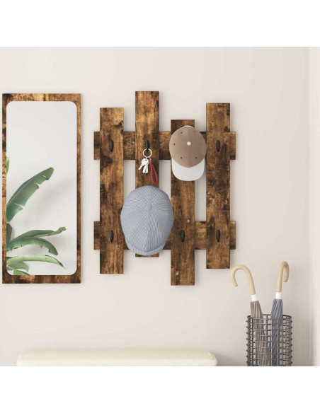 Appendiabiti a muro Rovere fumé 60 x 3 x 82 cm