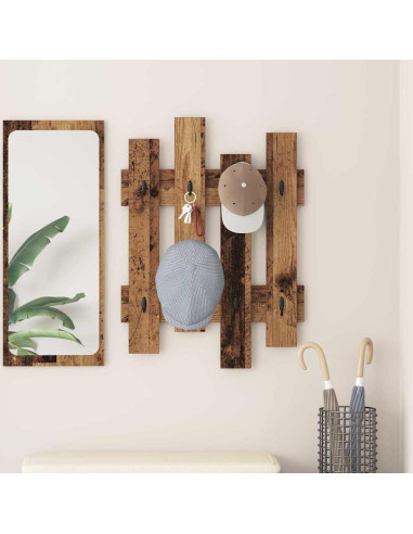 Appendiabiti a muro Legno vecchio 60 x 3 x 82 cm