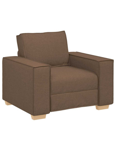 Divano 3 pcs Marrone 220 x 80 x 84 cm Tessuto misto lino