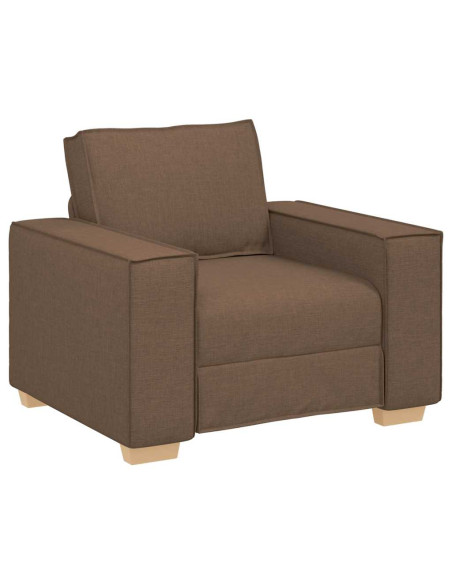 Divano 3 pcs Marrone 220 x 80 x 84 cm Tessuto misto lino