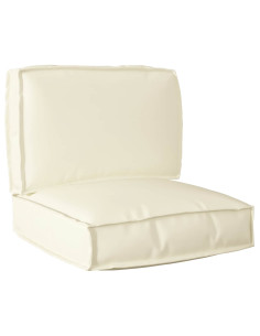 Set di Cuscini per Pallet 2 pcs Crema Tessuto Oxford