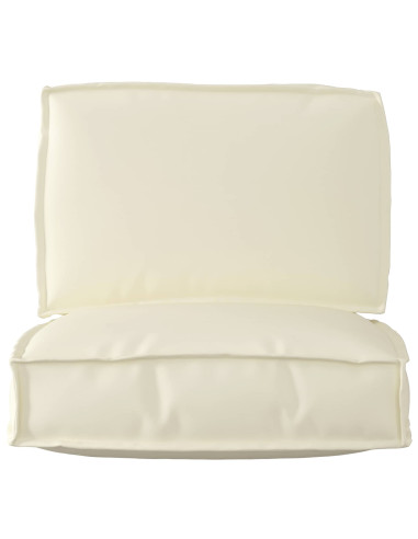 Set di Cuscini per Pallet 2 pcs Crema Tessuto Oxford