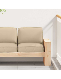 Set di Cuscini per Pallet 2 pcs Beige Tessuto Oxford