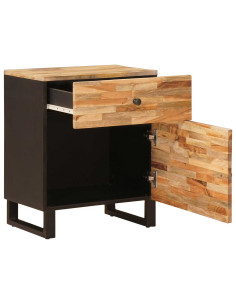 Mobiletto da Letto con cassetto Marrone 50 x 33 x 60 cm 2