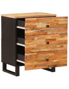 Mobiletto da Letto con cassetto Marrone 50 x 33 x 62 cm 2