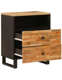 Mobiletto da Letto con cassetto Marrone 50 x 33 x 62 cm 2