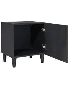 Comodino con porta 2 pcs Nero 40 x 33 x 46 cm 2