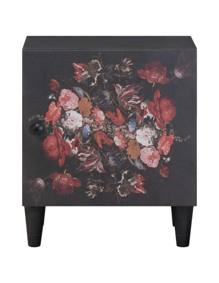 Comodino con porta 2 pcs Nero 40 x 33 x 46 cm