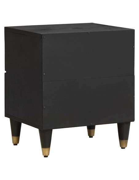 Armadio da Notte Nero 40 x 33 x 46 cm Legno di mango massello