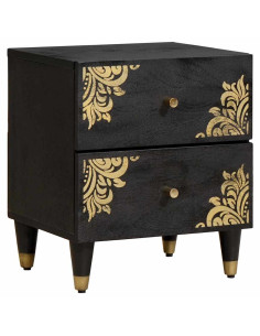 Armadio da Notte con cassetto 2 pcs Nero 40 x 33 x 46 cm 2