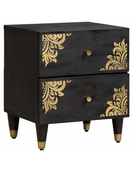 Armadio da Notte con cassetto 2 pcs Nero 40 x 33 x 46 cm