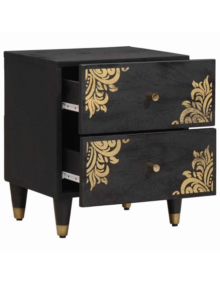 Armadio da Notte con cassetto 2 pcs Nero 40 x 33 x 46 cm