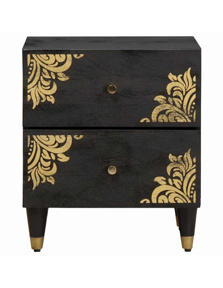 Armadio da Notte con cassetto 2 pcs Nero 40 x 33 x 46 cm