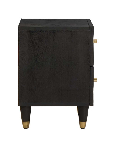 Armadio da Notte con cassetto 2 pcs Nero 40 x 33 x 46 cm