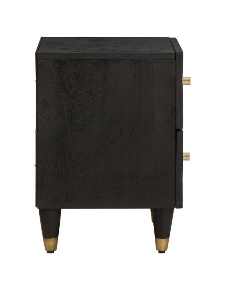 Armadio da Notte con cassetto 2 pcs Nero 40 x 33 x 46 cm