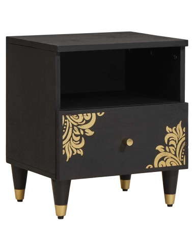 Armadio da Notte con cassetto 2 pcs Nero 40 x 33 x 46 cm