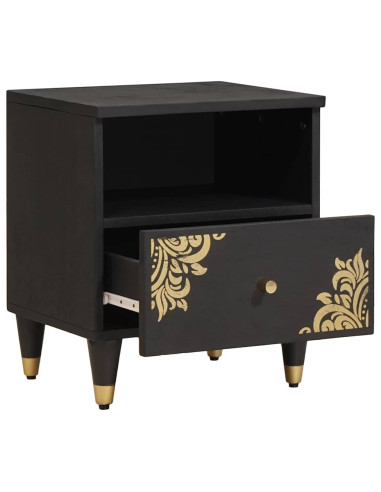 Armadio da Notte con cassetto 2 pcs Nero 40 x 33 x 46 cm