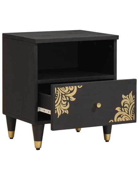 Armadio da Notte con cassetto 2 pcs Nero 40 x 33 x 46 cm