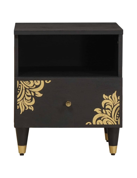 Armadio da Notte con cassetto 2 pcs Nero 40 x 33 x 46 cm