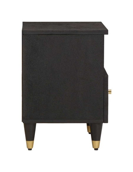 Armadio da Notte con cassetto 2 pcs Nero 40 x 33 x 46 cm