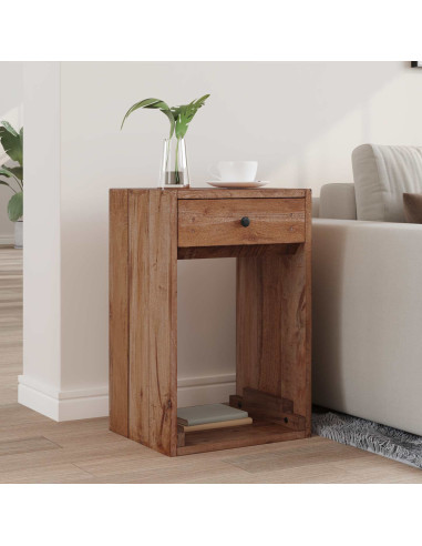 Comodino Marrone 63 x 30 x 79 cm Legno di Mogano Massello