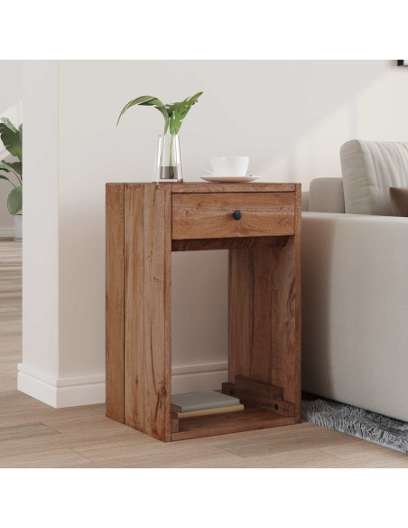 Comodino Marrone 63 x 30 x 79 cm Legno di Mogano Massello