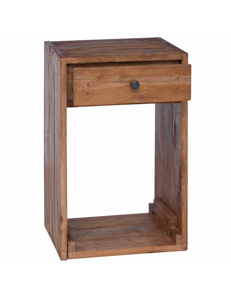 Comodino Marrone 63 x 30 x 79 cm Legno di Mogano Massello